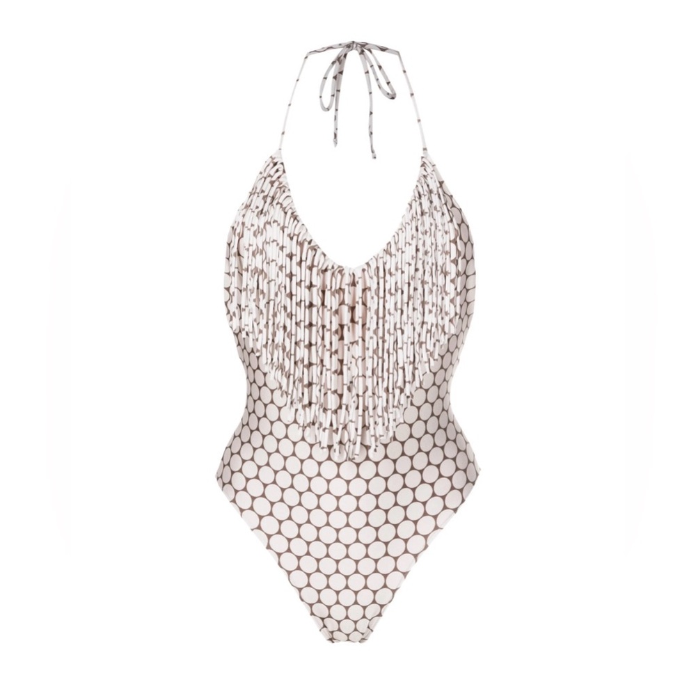 Adriana Degreas Fringe-detailing Graphic-Print Swimsuit One Piece S